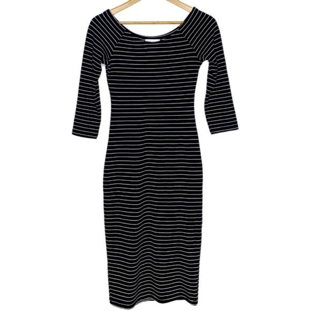 ZARA Trafaluc Fall/Winter Black Striped Midi Quart